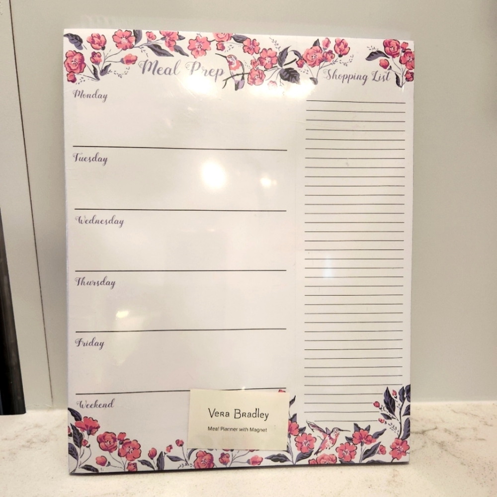 New Vera Bradley Meal Planner Magnetic Pad